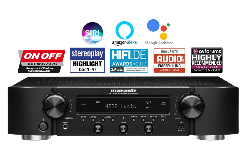 Marantz NR1200 stereoförstärkare med nätverk, Bluetooth, RIAA-steg & radio, svart