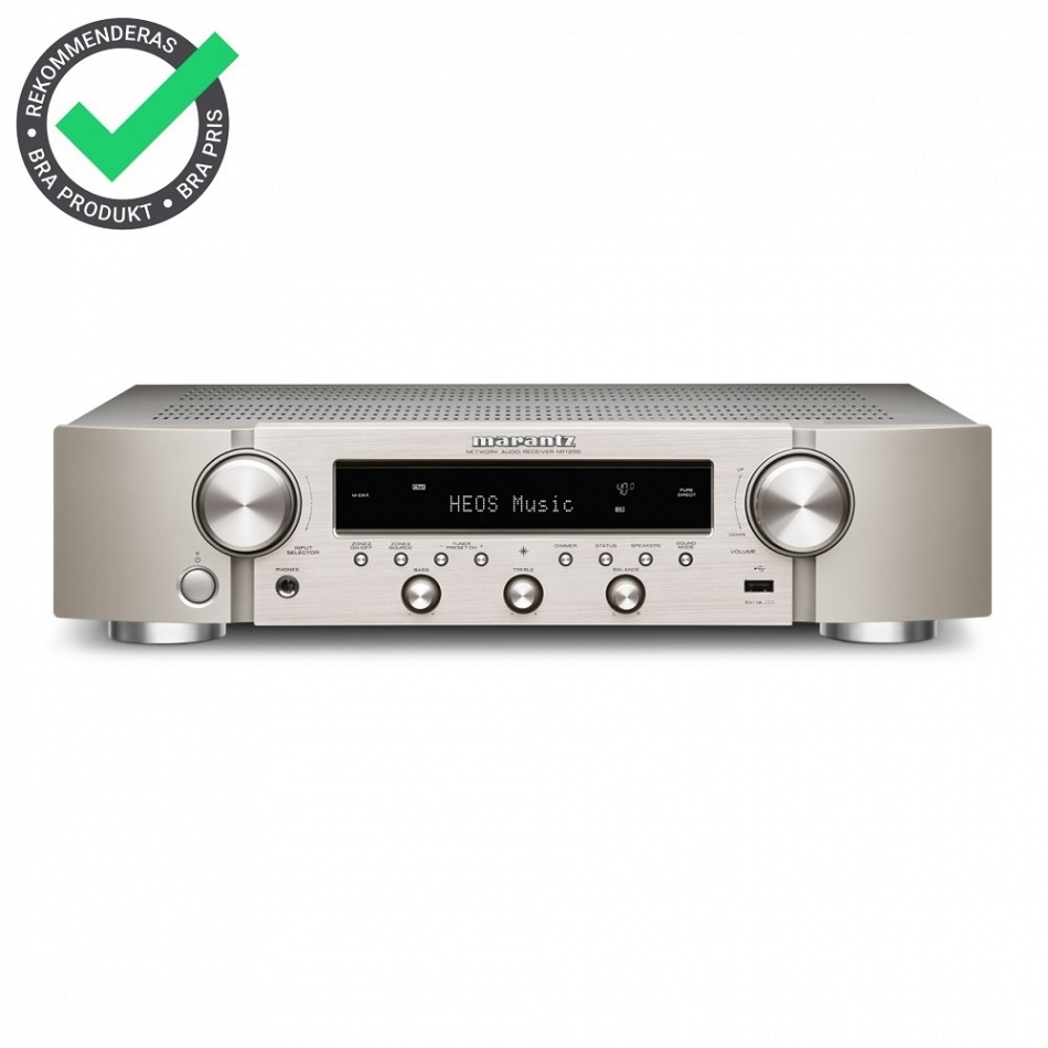 Marantz NR1200 stereoförstärkare med nätverk, Bluetooth, RIAA-steg & radio, silver