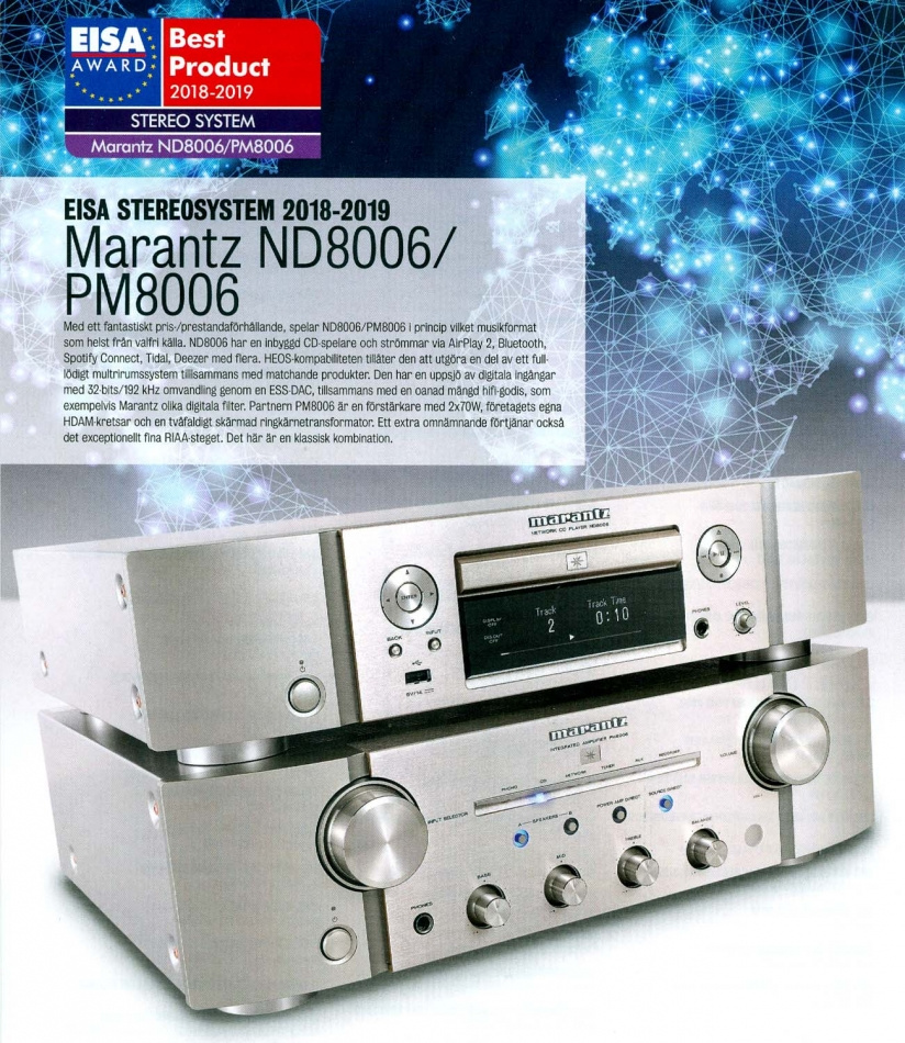 Marantz PM8006 stereoförstärkare med RIAA-steg, svart