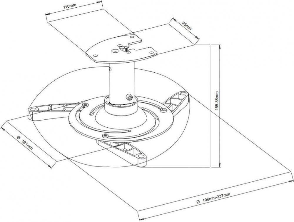 Vivolink VLMC101-H projektorfäste, vitt