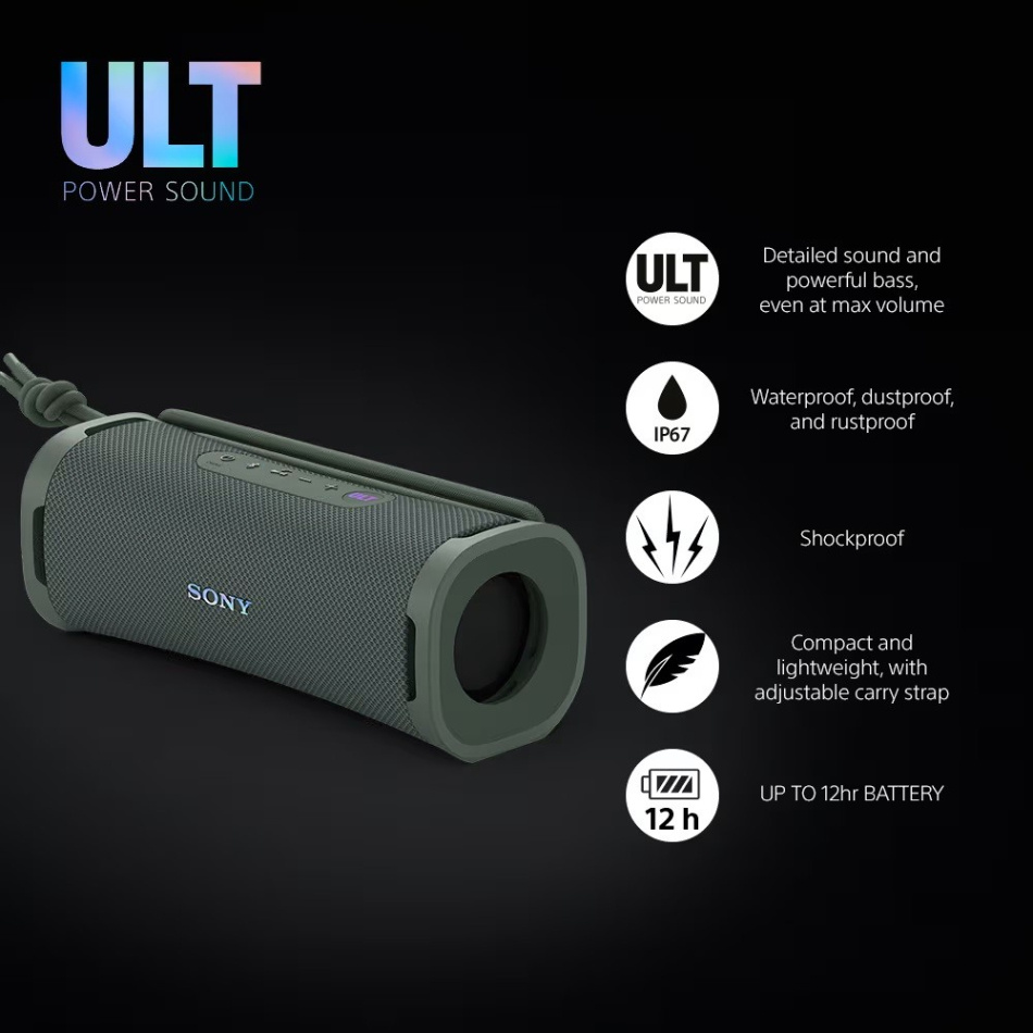 Sony ULT Field 1 bärbar Bluetooth-högtalare, Forest Grey