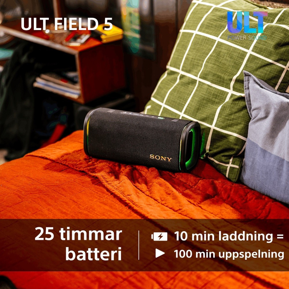 Sony ULT FIELD 5 bärbar Bluetooth-högtalare, svart