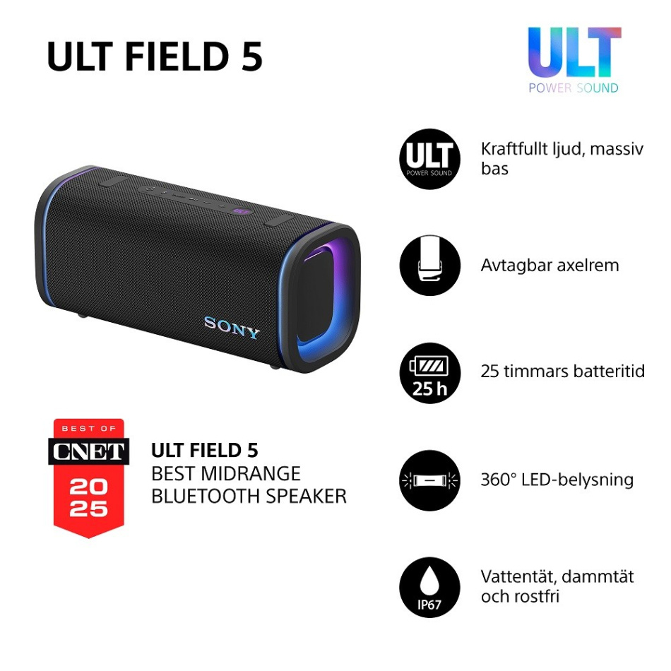 Sony ULT FIELD 5 bärbar Bluetooth-högtalare, vit