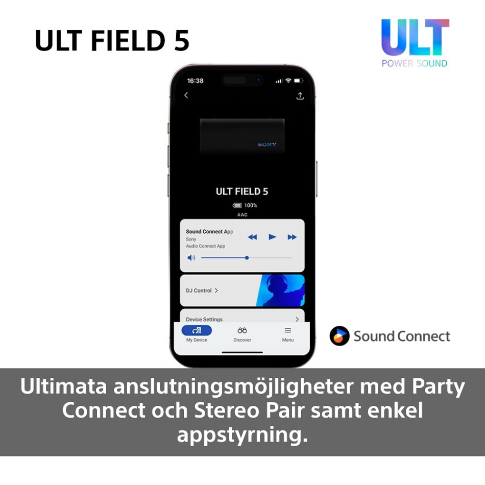 Sony ULT FIELD 5 bärbar Bluetooth-högtalare, vit