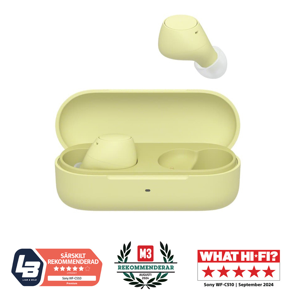 Sony WF-C510 True Wireless in-ear hörlurar med Bluetooth, gul