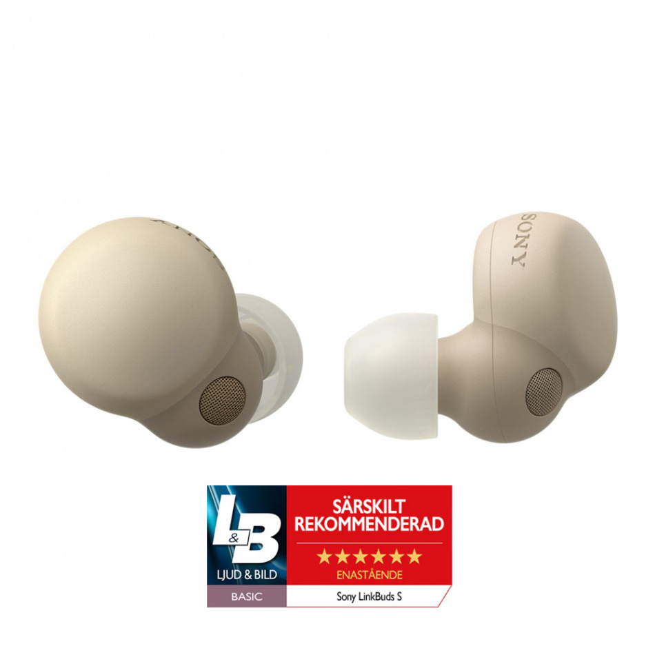 Sony LinkBuds S True Wireless in-ear hörlurar med brusreducering, beige