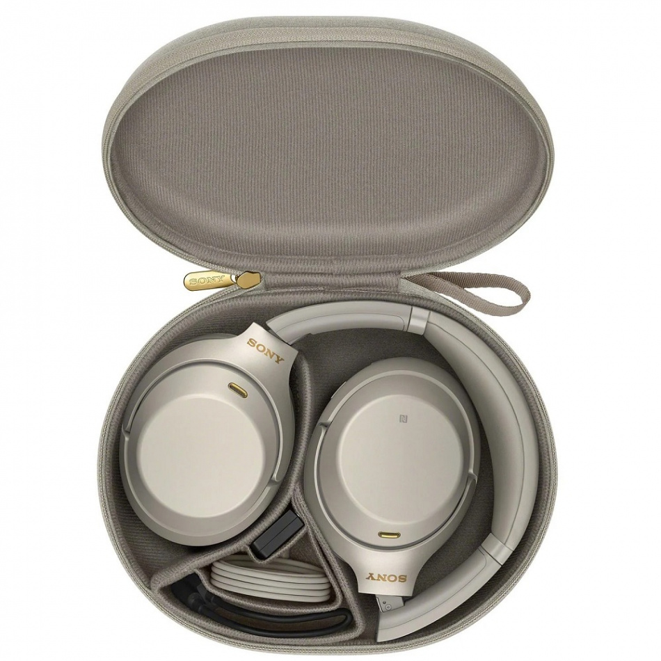 Sony WH-1000XM3 over-ear hörlurar med brusreducering, silver/guld