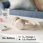 Sony WH-CH520 trdlsa on-ear hrlurar med Bluetooth, beige