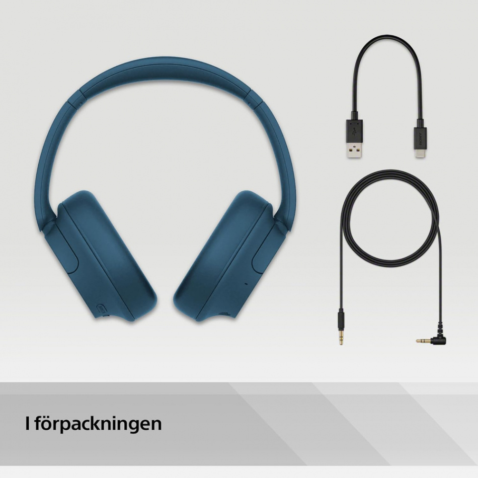 Sony WH-CH720N over-ear hörlurar med Bluetooth & brusreducering, blå