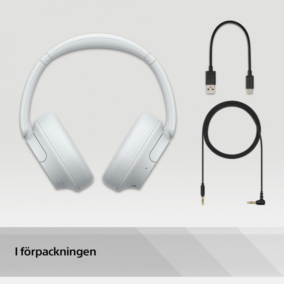 Sony WH-CH720N over-ear hörlurar med Bluetooth & brusreducering, vit