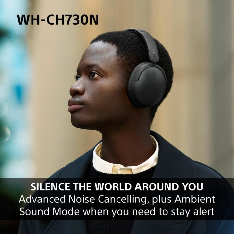 Sony WH-CH730N trådlösa over ear-hörlurar med brusreducering, beige