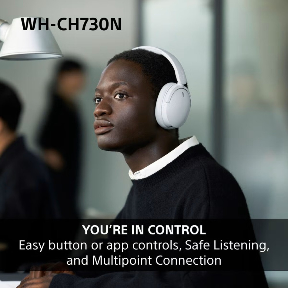 Sony WH-CH730N trådlösa over ear-hörlurar med brusreducering, svart