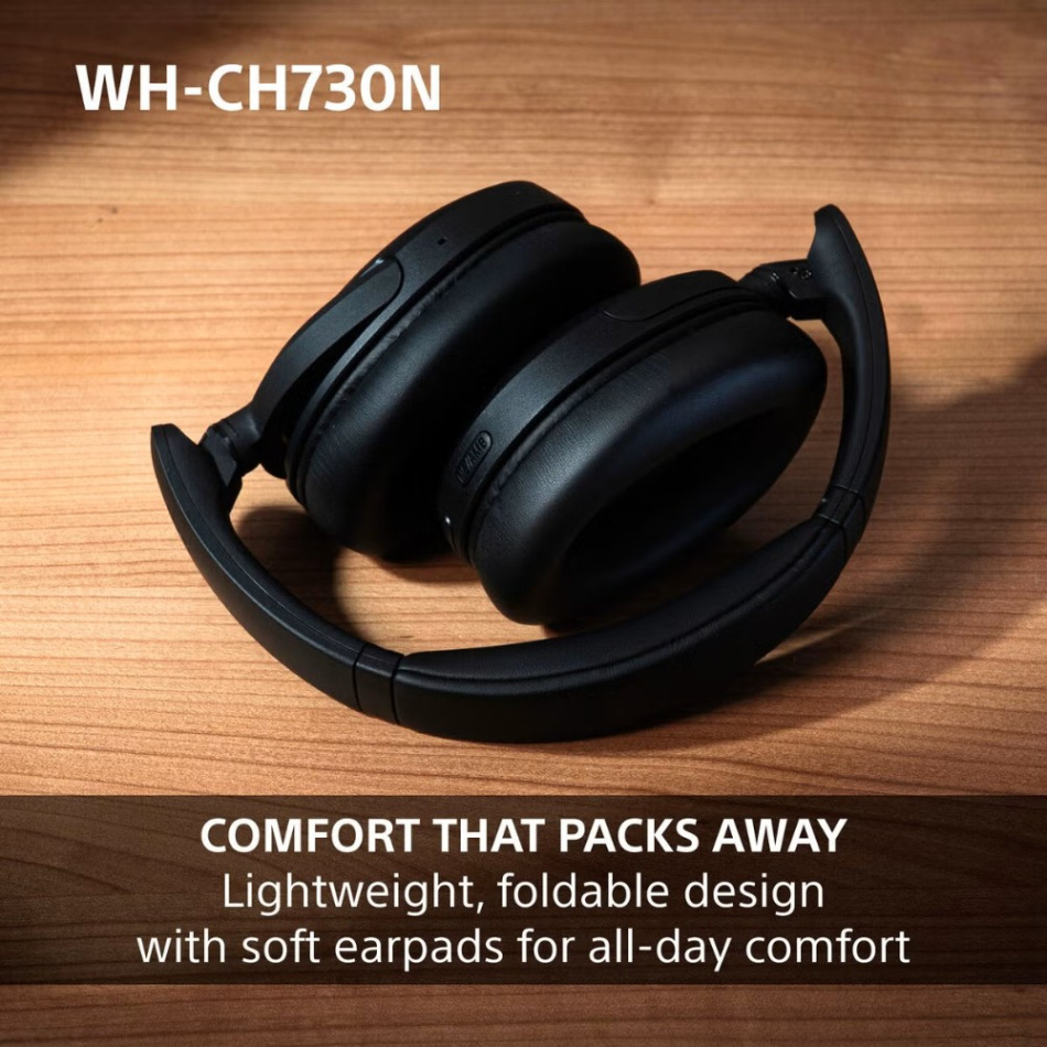 Sony WH-CH730N trådlösa over ear-hörlurar med brusreducering, svart