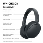 Sony WH-CH730N trådlösa over ear-hörlurar med brusreducering, svart Sony WH-CH730N trådlösa over ear-hörlurar med brusreducering, svart