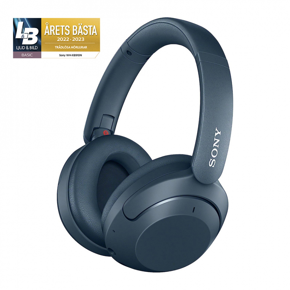 Sony WH-XB910N over-ear hörlurar med Bluetooth & brusreducering, blå