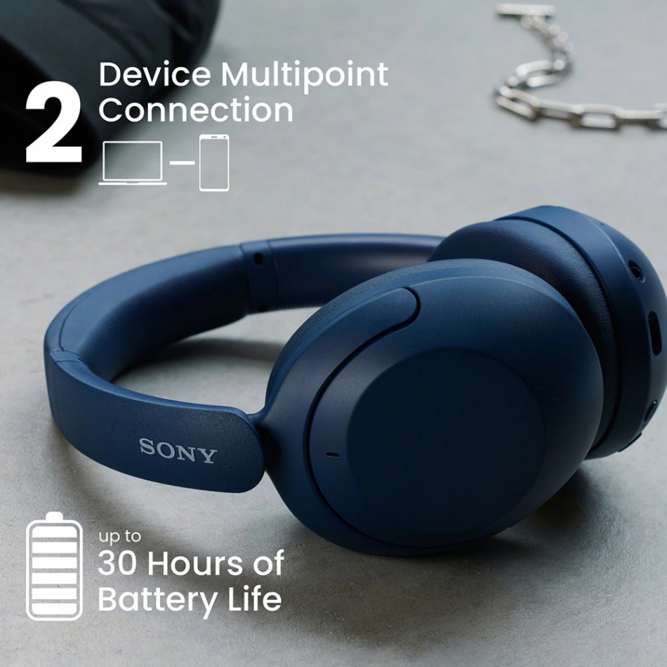 Sony WH-XB910N over-ear hörlurar med Bluetooth & brusreducering, blå