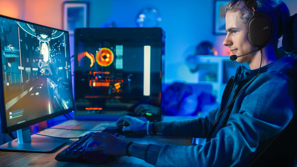 JVC GG-01W gaming over-ear hörlur, svart