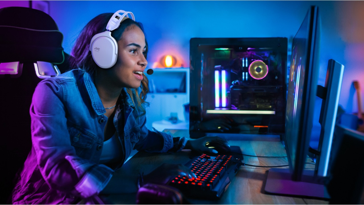 JVC GG-01W gaming over-ear hörlur, vit