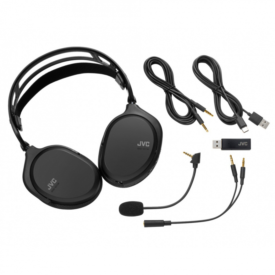 JVC GG-01W trådlös gaming over-ear hörlur, svart