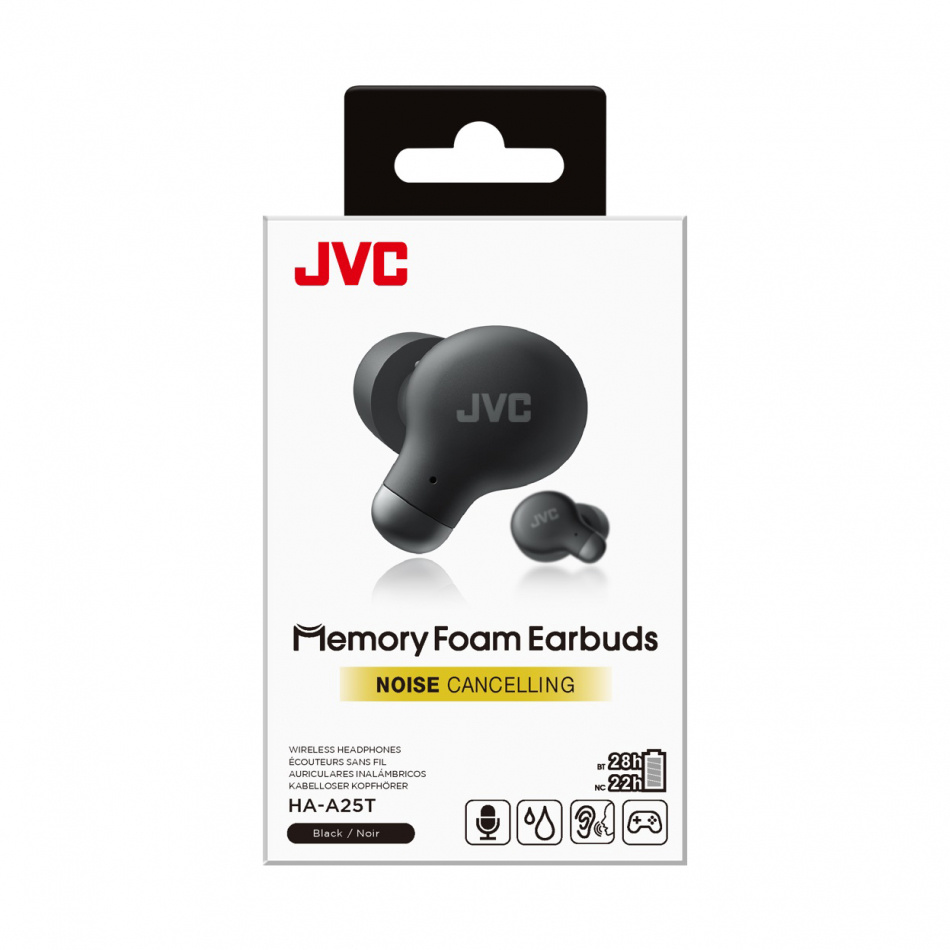 JVC HA-A25T True Wireless in-ear hörlurar med brusreducering, svart