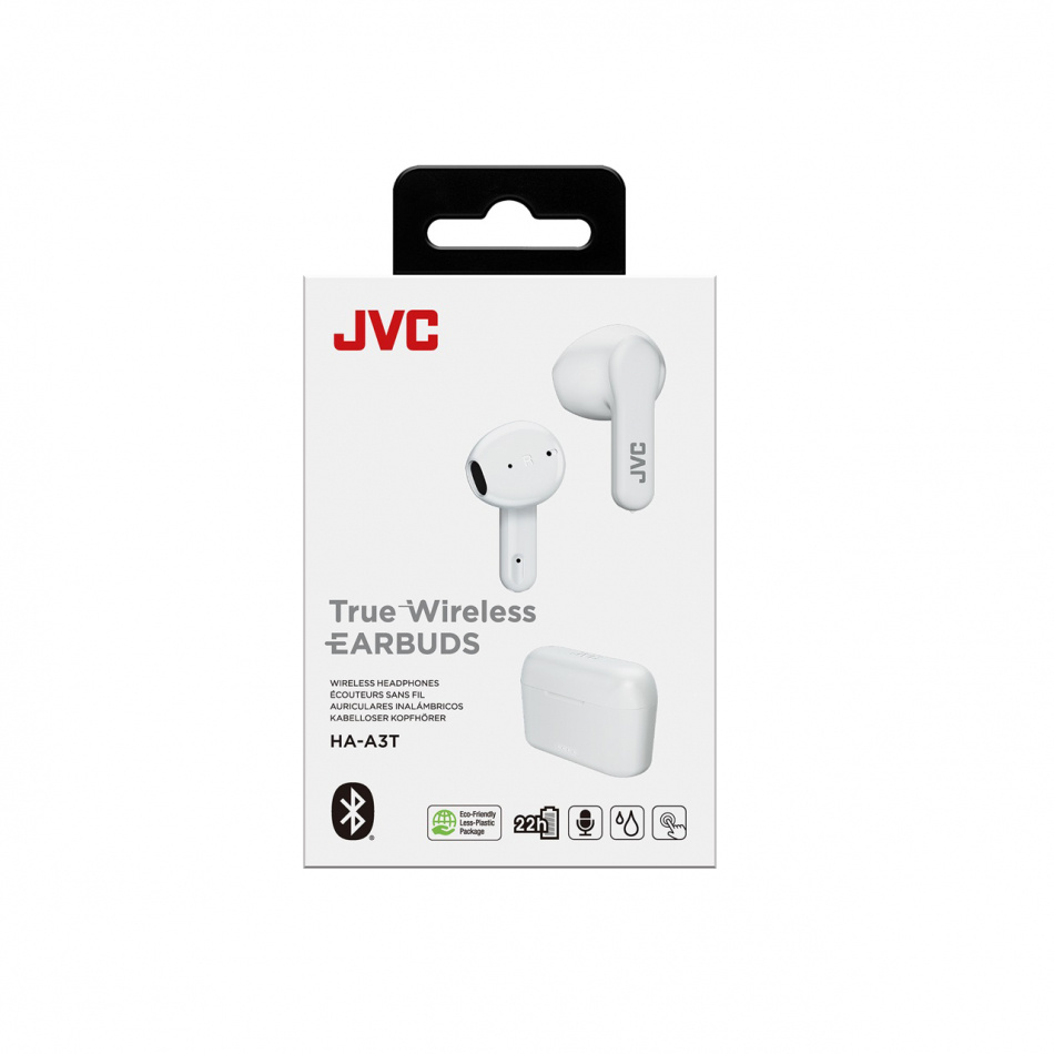 JVC HA-A3T True Wireless in-ear hörlurar, vit