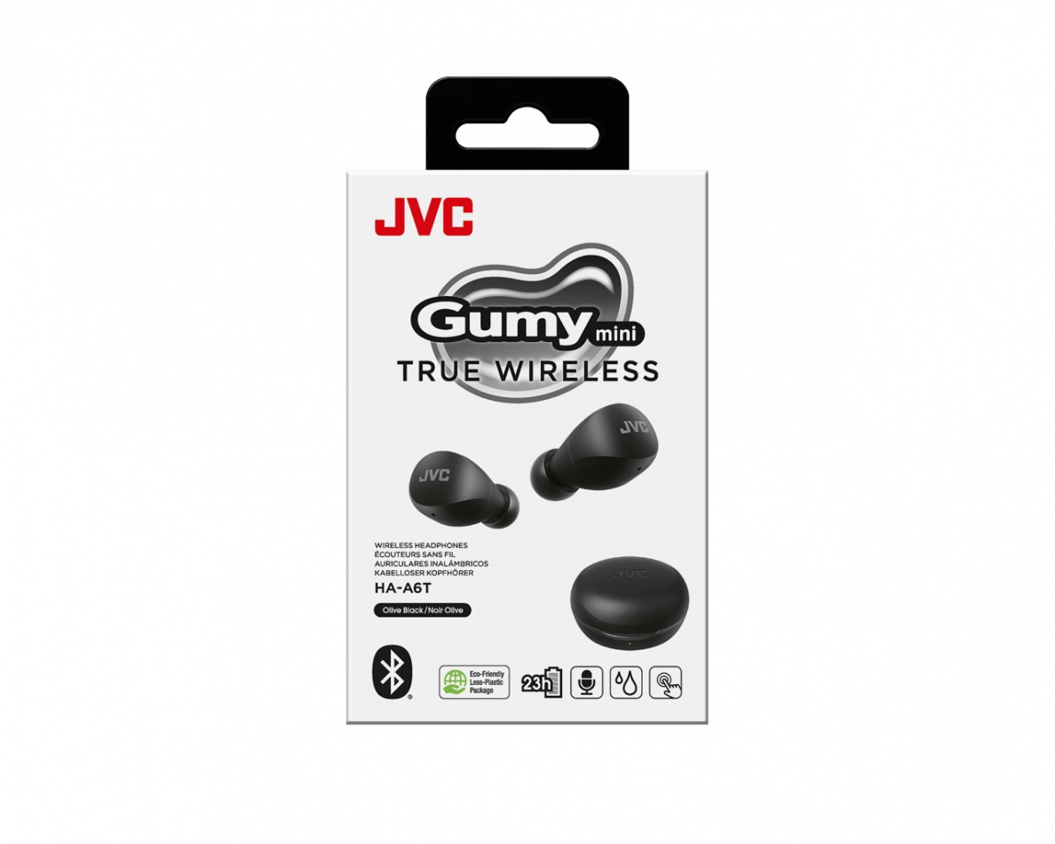 JVC HA-A6T Gumy Mini True Wireless in-ear hörlurar, svart