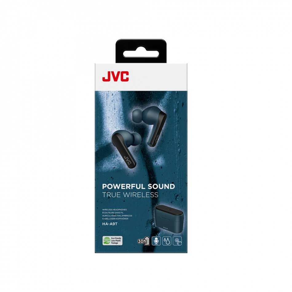 JVC HA-A9T True Wireless in-ear hörlurar, blå