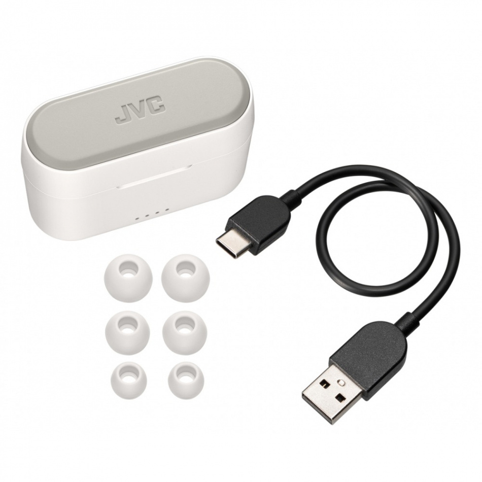 JVC HA-A9T True Wireless in-ear hörlurar, vit