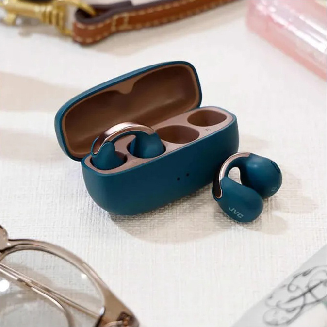 JVC HA-NP1T True Wireless in-ear hörlurar med öronklämma, turkos