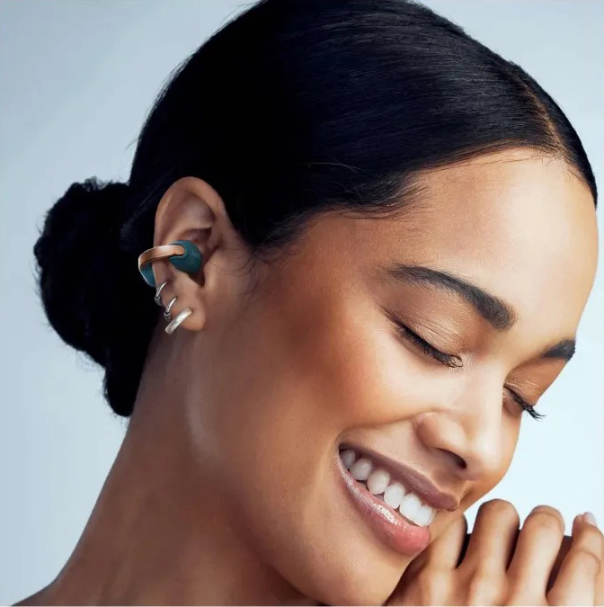 JVC HA-NP1T True Wireless in-ear hörlurar med öronklämma, turkos