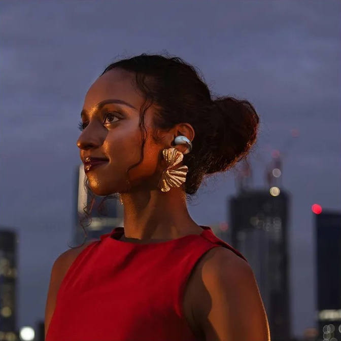 JVC HA-NP1T True Wireless in-ear hörlurar med öronklämma, grå