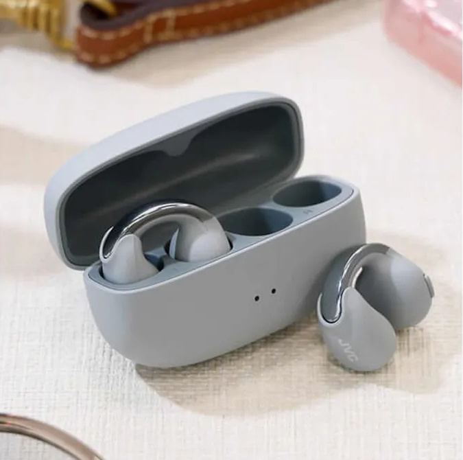 JVC HA-NP1T True Wireless in-ear hörlurar med öronklämma, grå