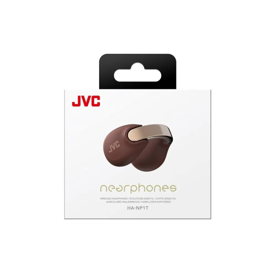 JVC HA-NP1T True Wireless in-ear hörlurar med öronklämma, maroon
