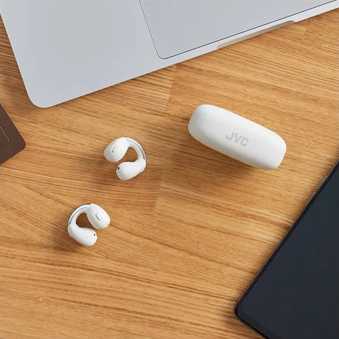 JVC HA-NP1T True Wireless in-ear hörlurar med öronklämma, vit