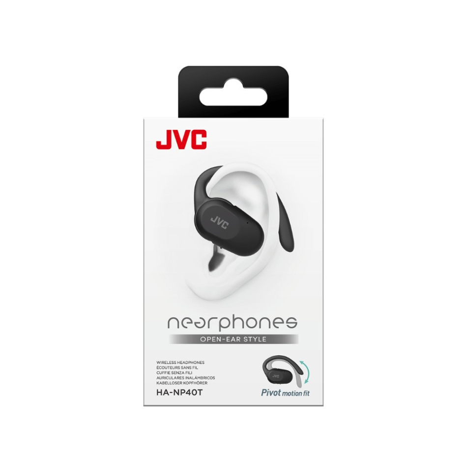 JVC HA-NP40T trådlösa IPX4-klassade hörlurar med Bluetooth, svart