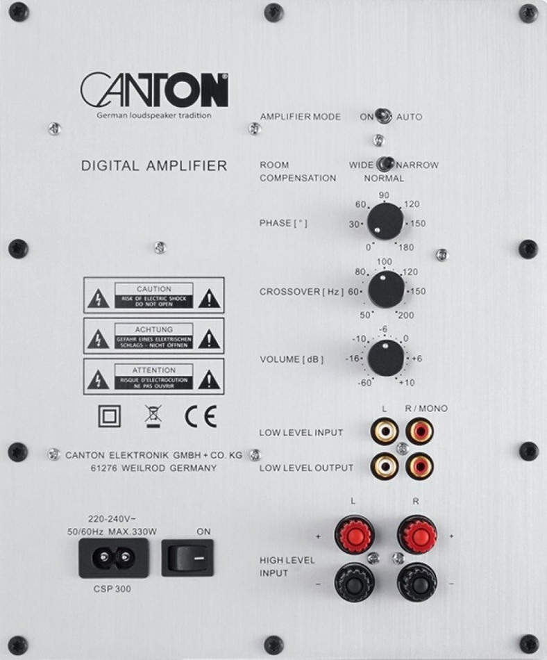 Canton Sub 12.4, aktiv subwoofer svart