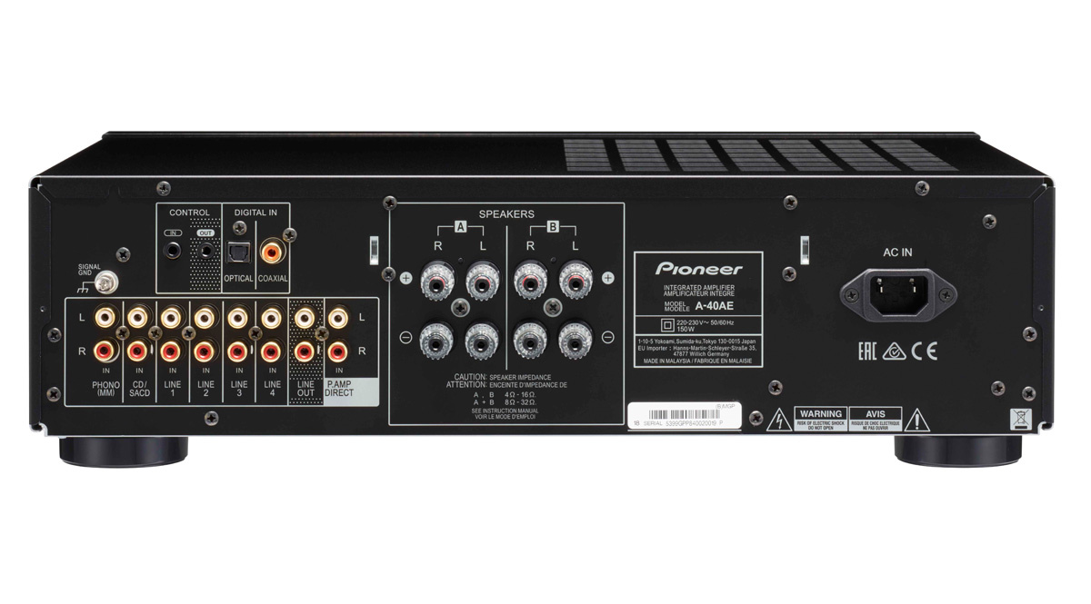 Pioneer A-40AE stereoförstärkare med DAC & RIAA-steg, svart