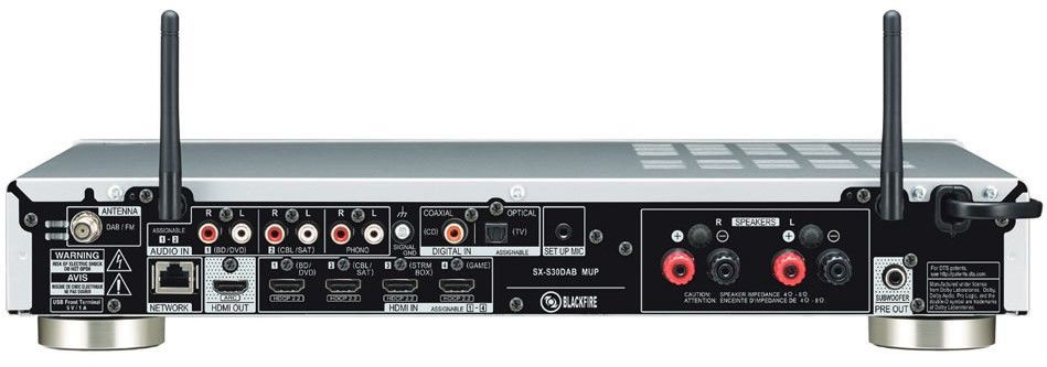Pioneer SX-S30DAB receiver med HDMI, silver