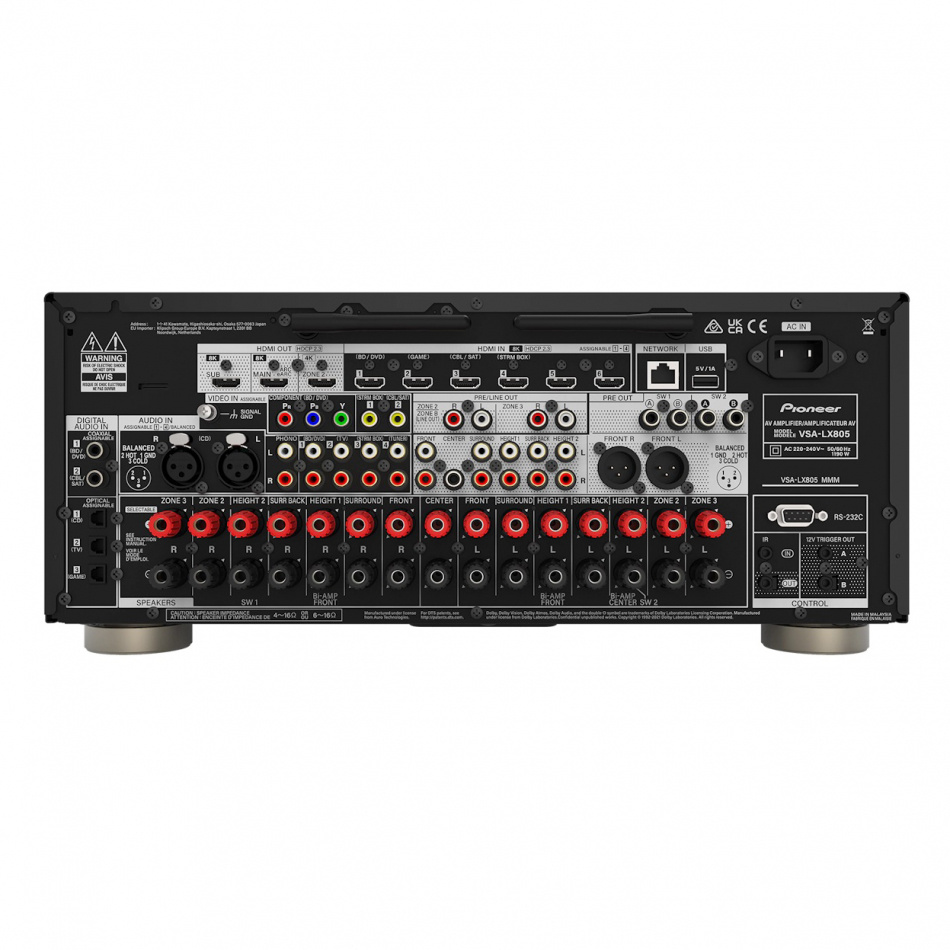 Pioneer VSA-LX805 hemmabioförstärkare med Dirac Live & IMAX Enhanced, svart