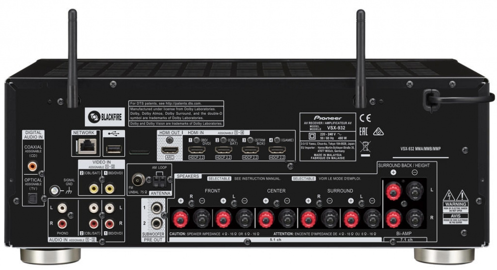 Pioneer VSX-932 bioförstärkare, svart