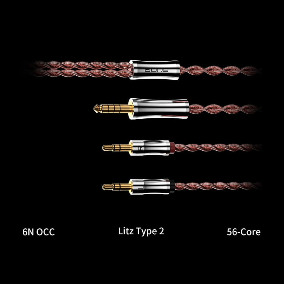 Aune AR3 balanserad hörlurskabel med OCC-kopparledare, 1.5 meter