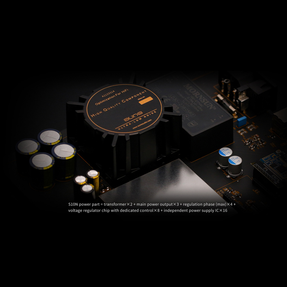 Aune S10N nätverksstreamer med Bluetooth, DAC & XLR, svart