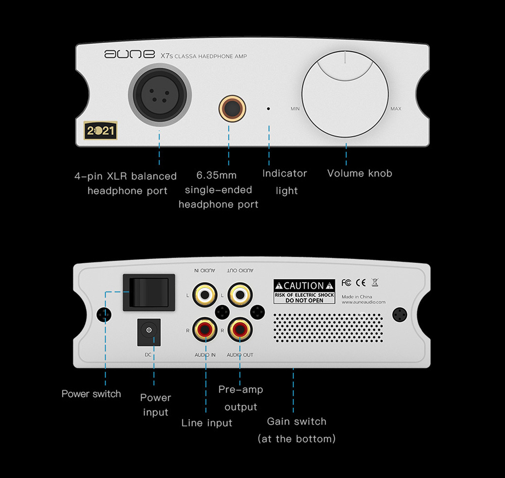 Aune X7S PRO hörlursförstärkare, silver