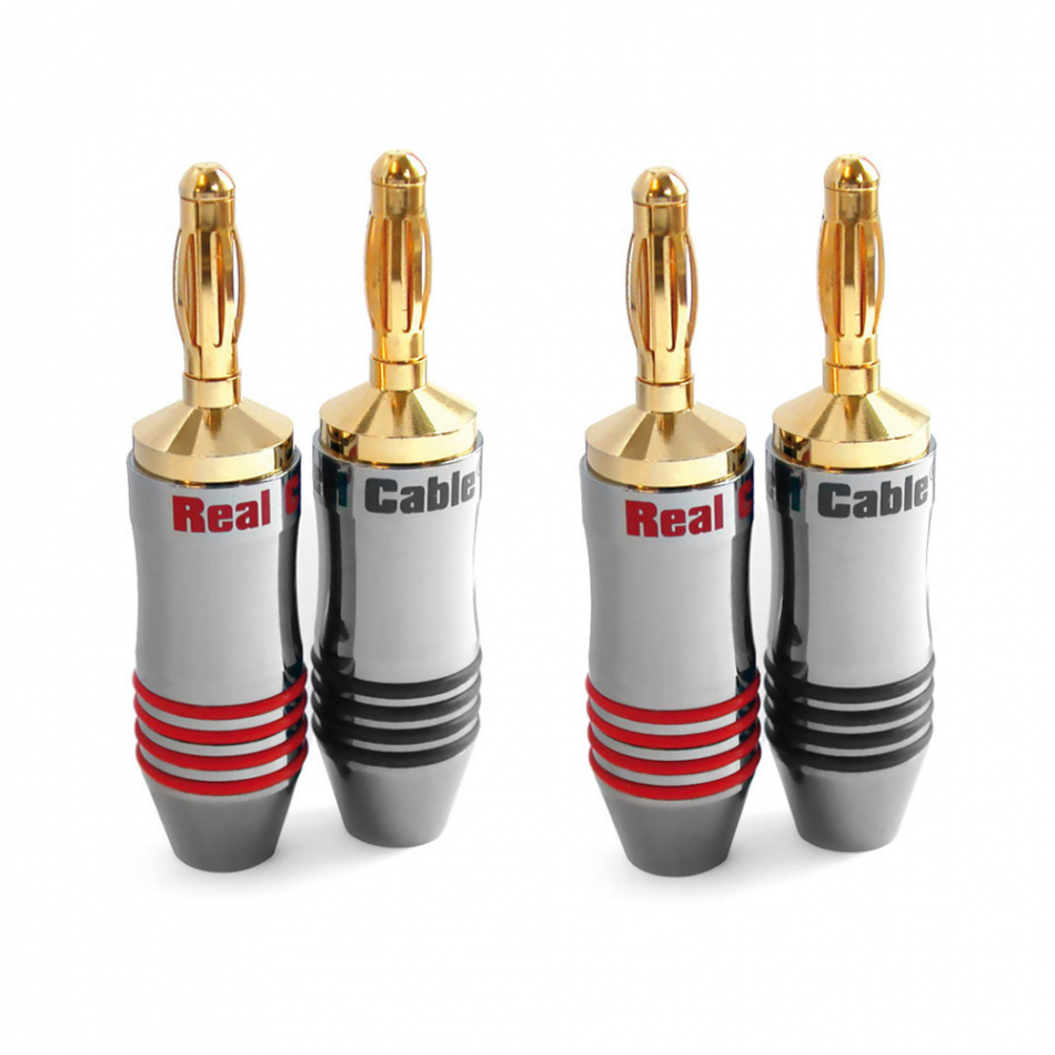 Real Cable B7210 bananpluggar, 4-pack