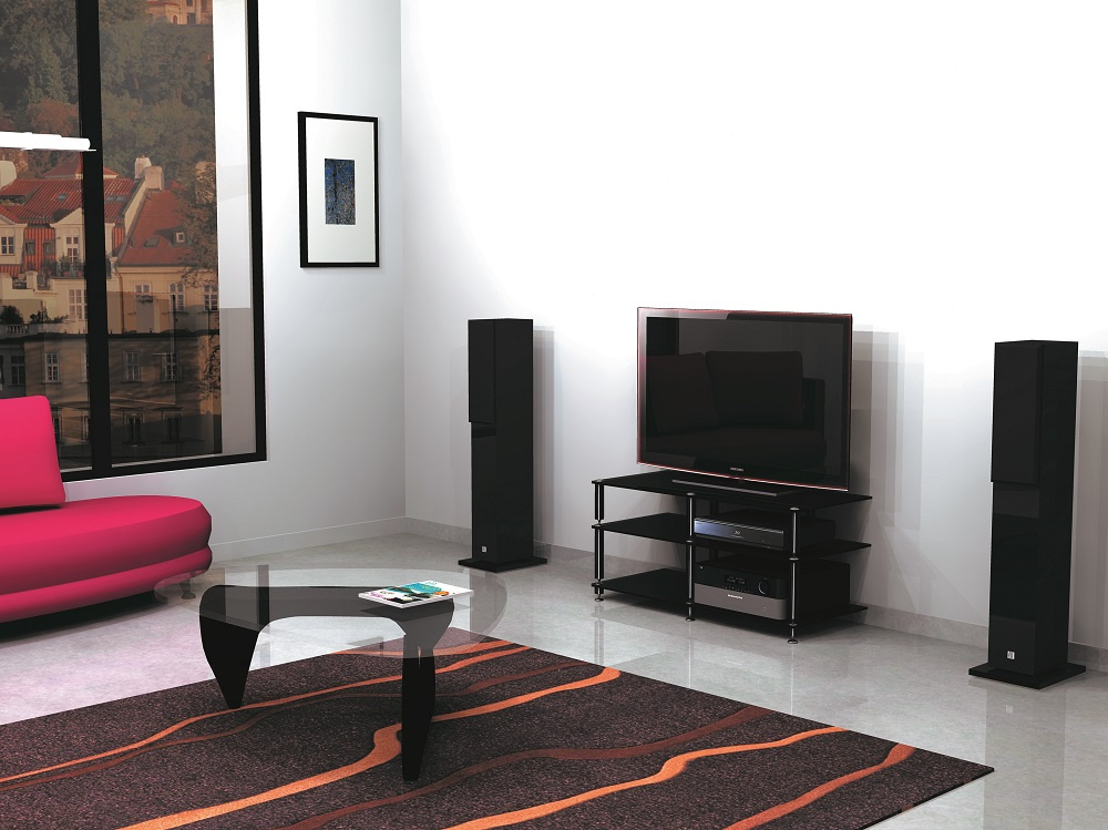 Norstone Bergen AV 2, TV/media-bänk pianosvart