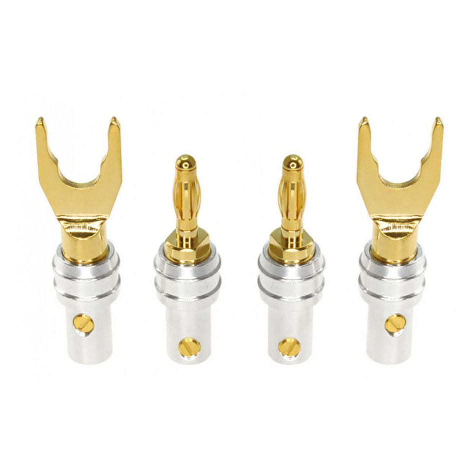 Real Cable BF7205 bananpluggar med medföljande spadkroppar, 4-pack