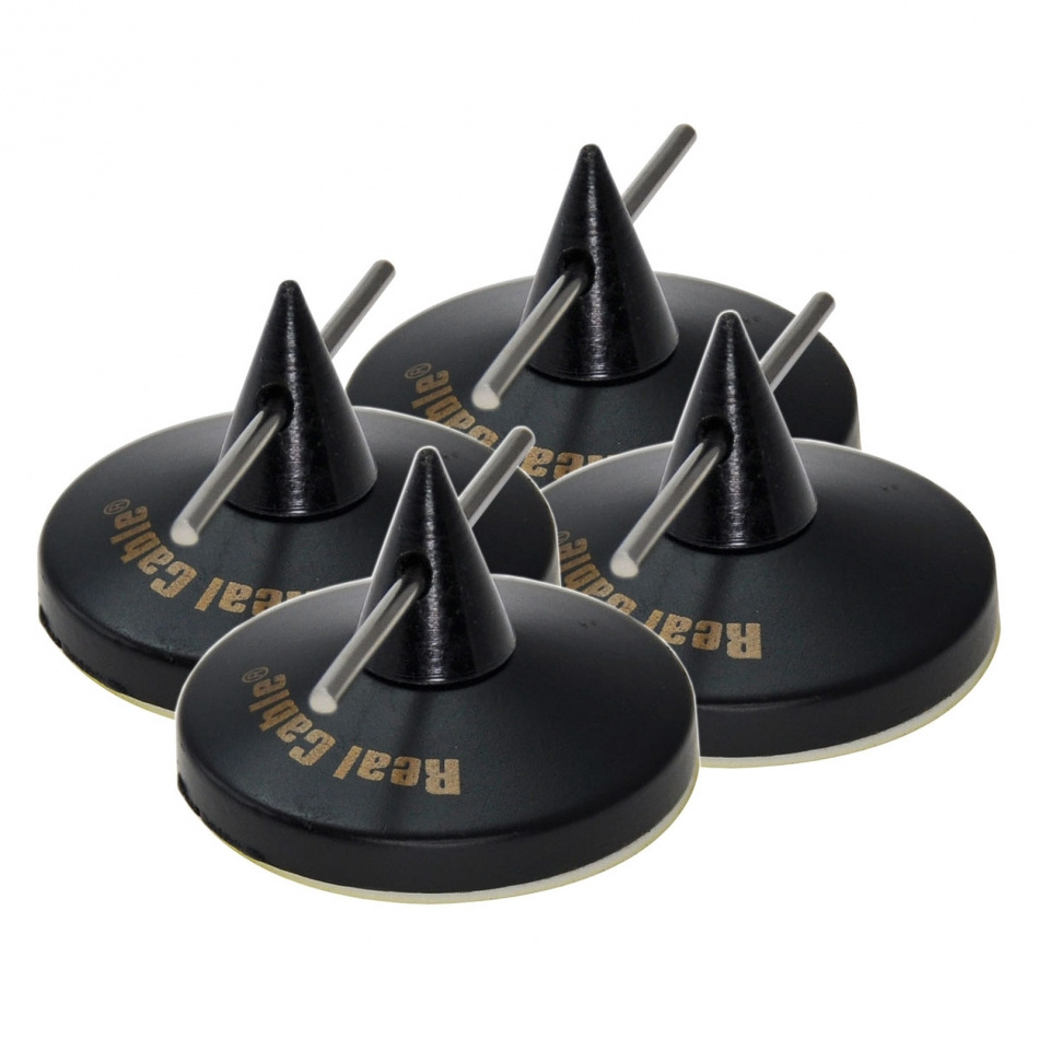 Real Cable C880 svarta spikes med med underlägg, 4-pack