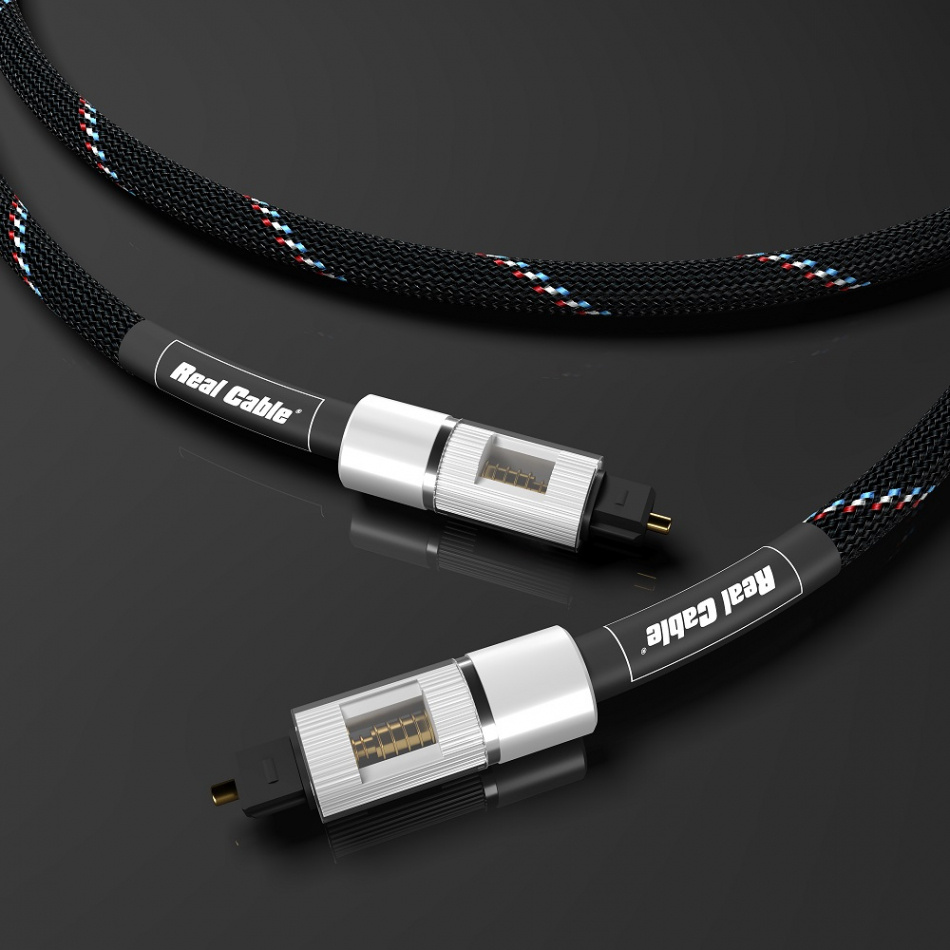 Real Cable Crystal v2 optisk ljudkabel Toslink, 0.75 meter