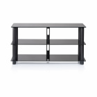 Norstone Epur 3, TV-mediabänk med svart stomme och svart glas Norstone Epur 3, TV-mediabänk med svart stomme och svart glas