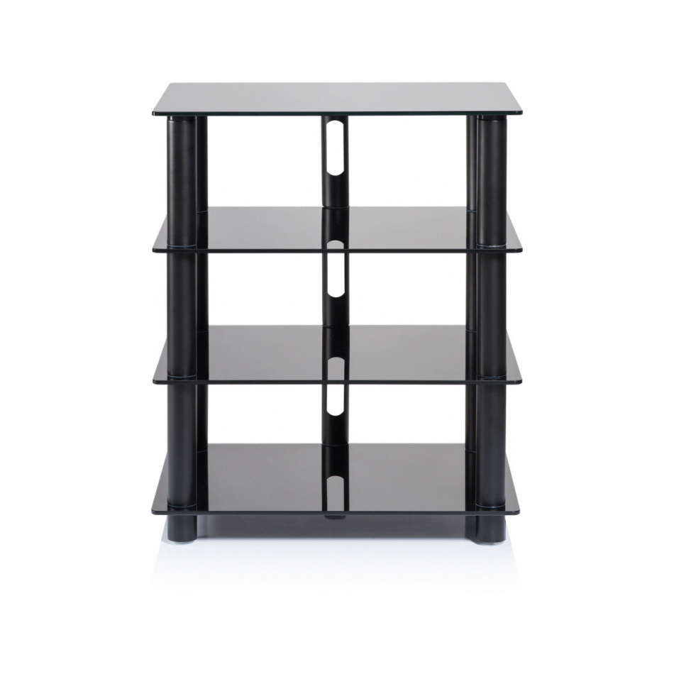 Norstone Epur 4, Hifi-rack med svart stomme och svart glas
